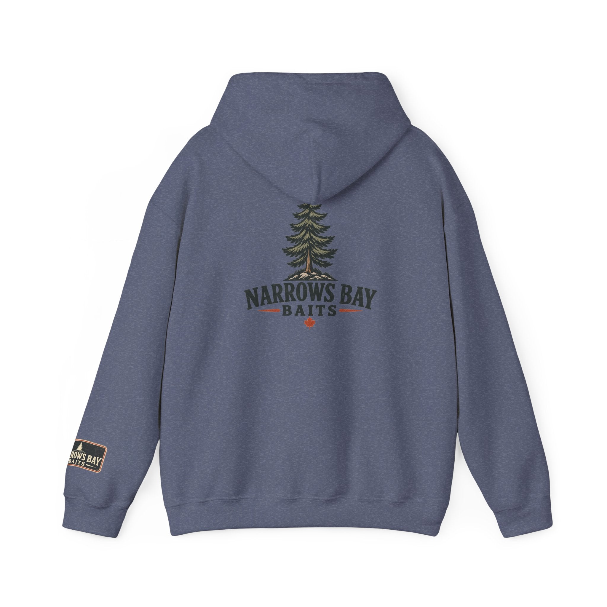 Narrows Bay Baits logo Hoodie | Fishing oar sleeve design