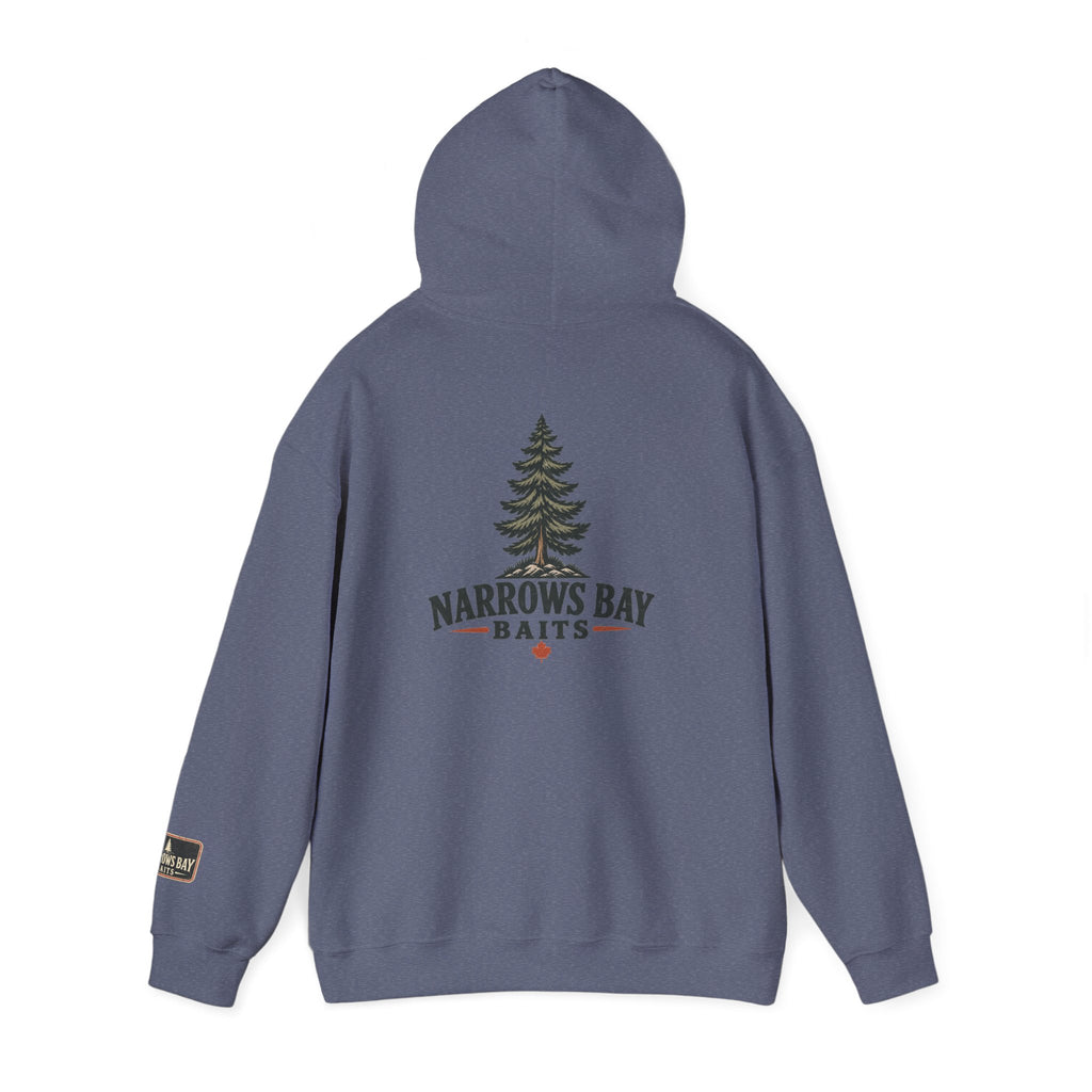 Narrows Bay Baits logo Hoodie | Fishing oar sleeve design
