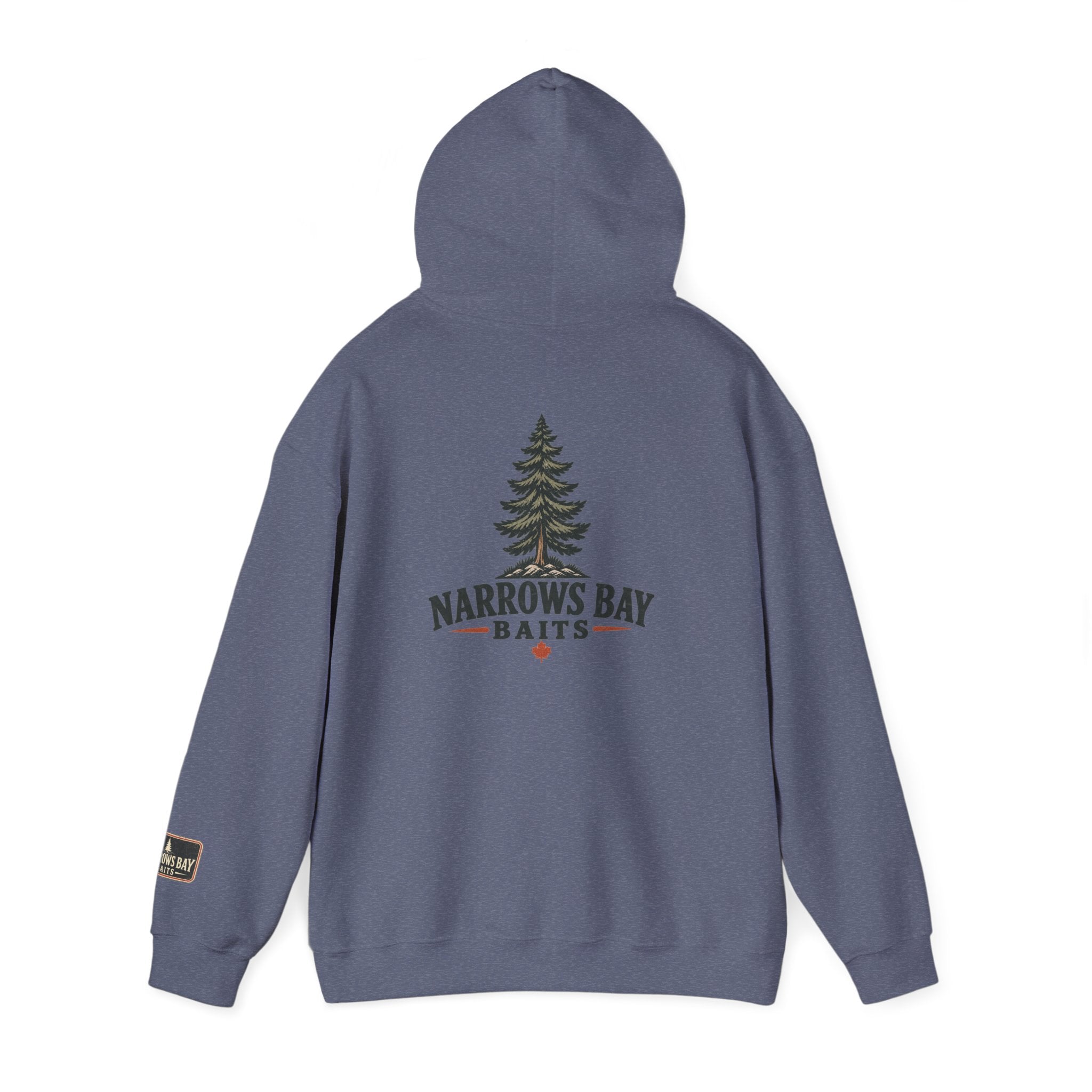 Narrows Bay Baits logo Hoodie | Fishing oar sleeve design