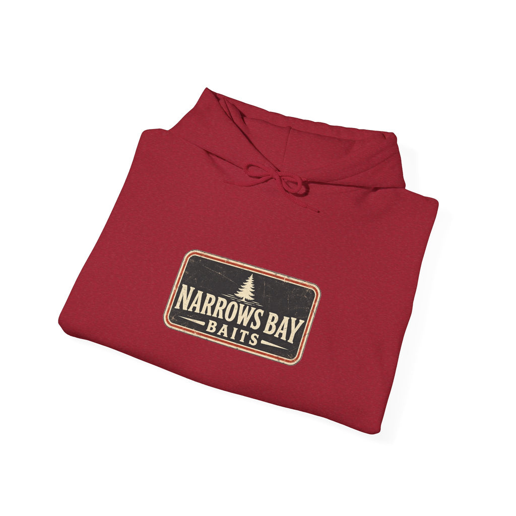 Narrows Bay Baits logo Hoodie | Fishing oar sleeve design