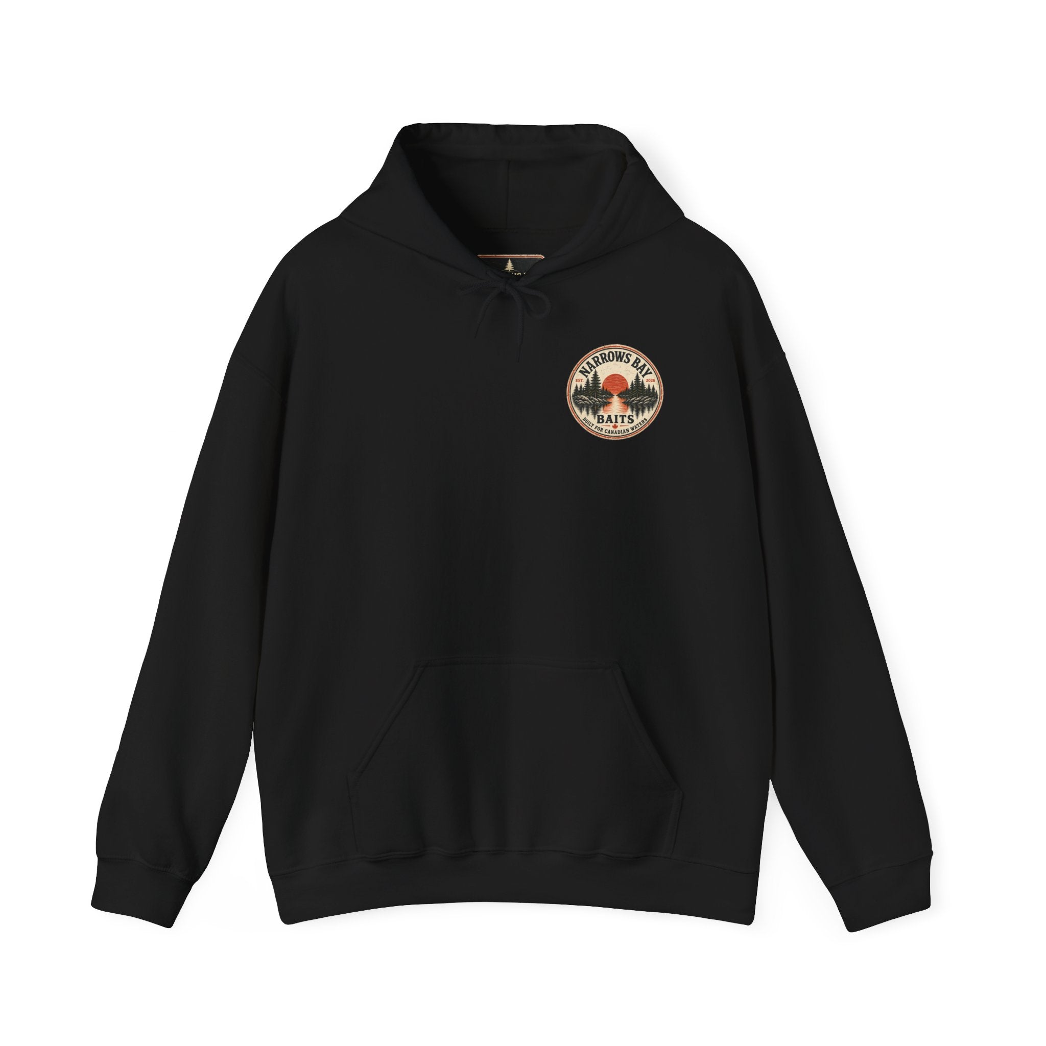 Narrows Bay Baits logo Hoodie | Fishing oar sleeve design