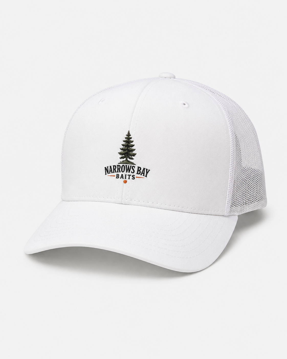 Narrows Bay Baits Snapback Hat — Fishing Logo Five-Panel Cap