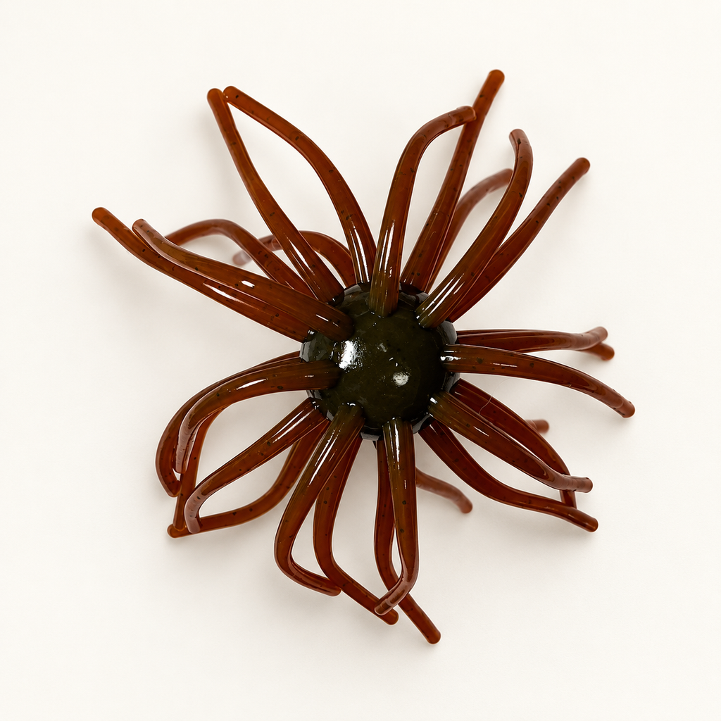 Narrows Bay Baits 4-inch Dock Spider soft plastic lure, clean neutral studio photo
